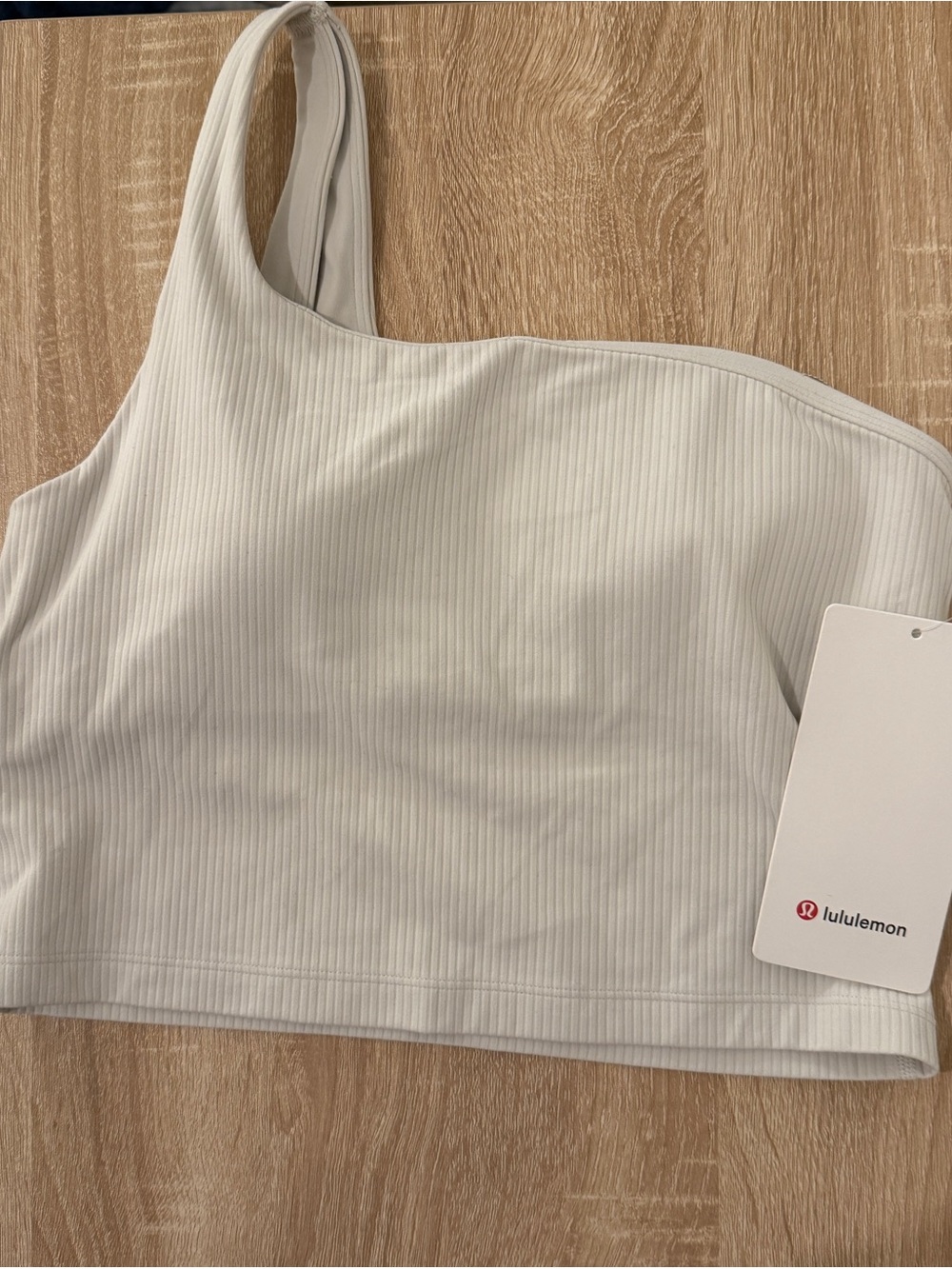 NWT Lululemon Ribbed Nulu Asymmetrical Yoga Tank in Bone